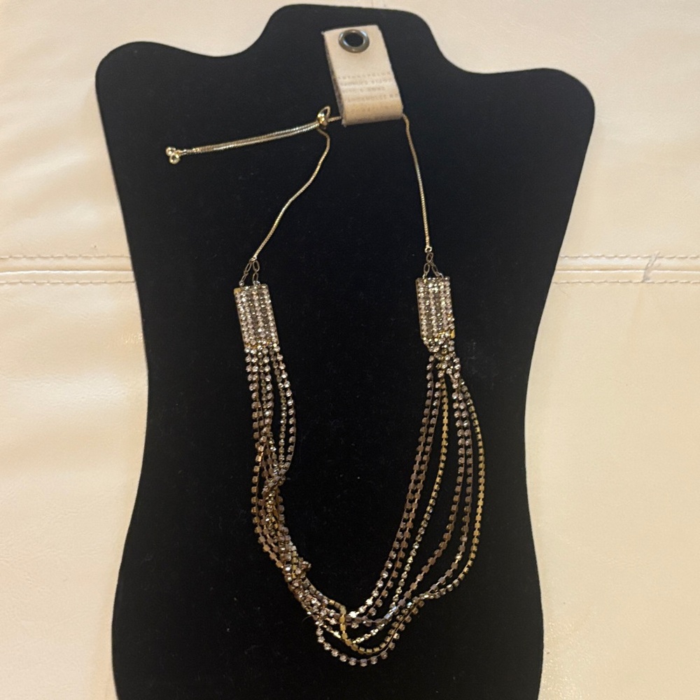 Anthropologie Gold and Silver Multi-Strand Necklace